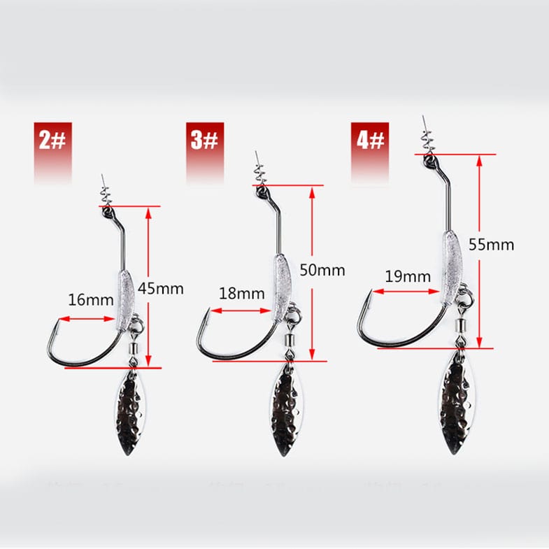 Lưỡi Thìa Xoay Móc Mồi Mềm KG Hook - Ảnh 2