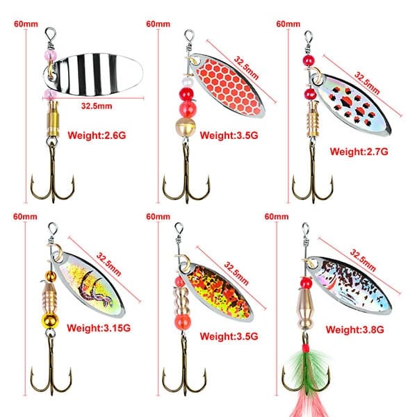 Combo 6 Spinner Câu Cá Chày, Cá Ngựa Nam Cực Nhạy - Ảnh 2