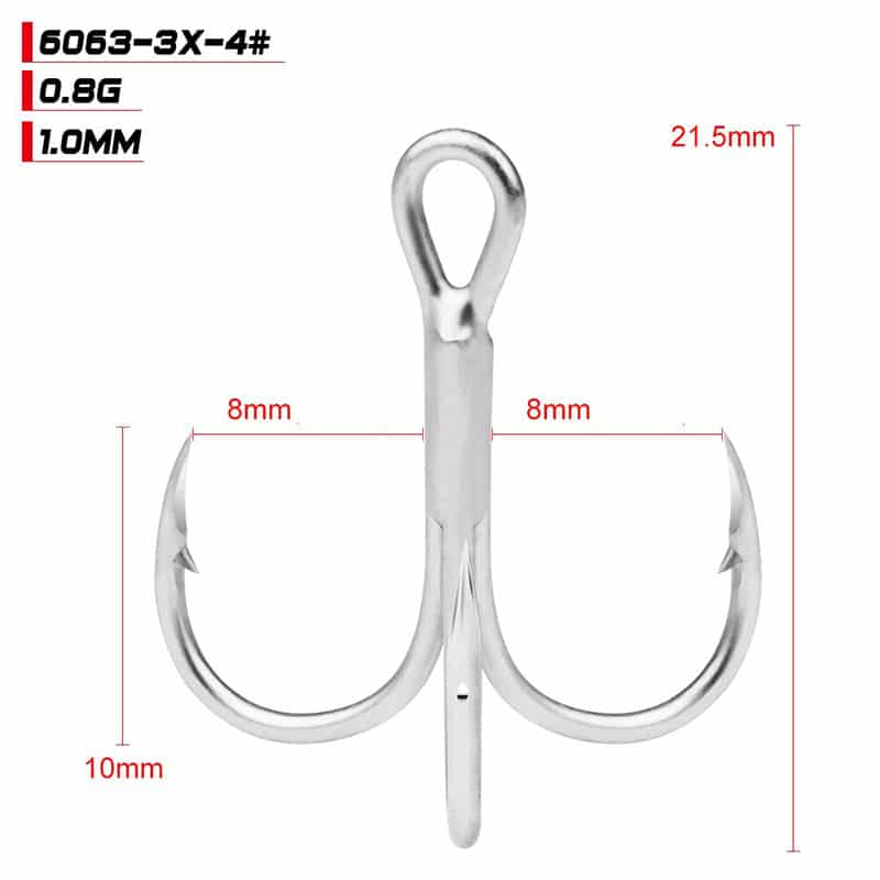10 Lưỡi Câu Lure Ba Tiêu BKK 6063-3X-CP - Ảnh 3