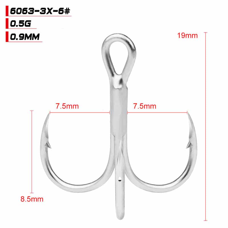 10 Lưỡi Câu Lure Ba Tiêu BKK 6063-3X-CP - Ảnh 4