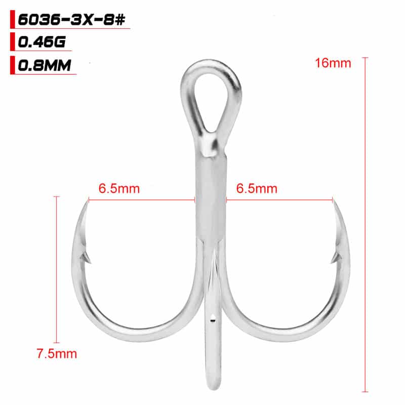 10 Lưỡi Câu Lure Ba Tiêu BKK 6063-3X-CP - Ảnh 5