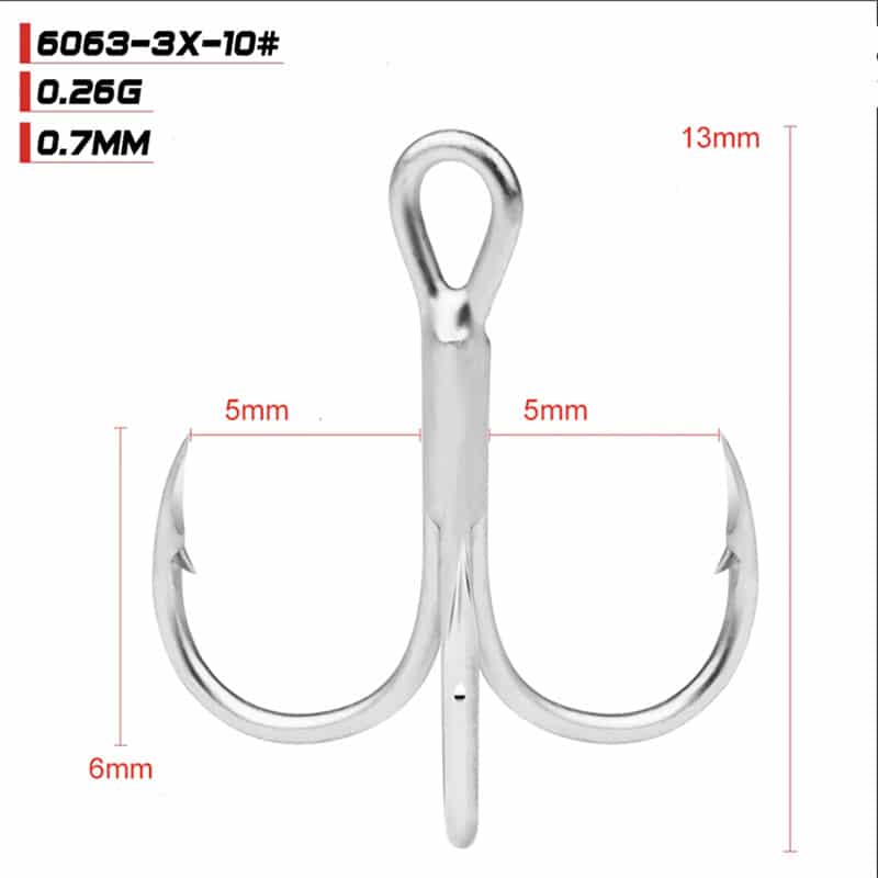 10 Lưỡi Câu Lure Ba Tiêu BKK 6063-3X-CP - Ảnh 6