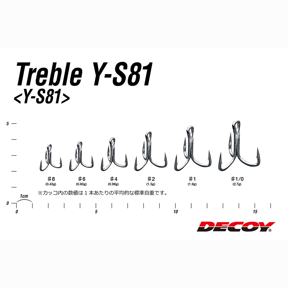 Lưỡi câu lure DECOY Y-S81 Silver Treble Hooks - Ảnh 2