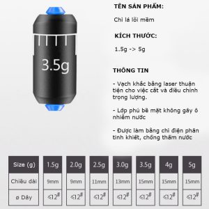 Set 10 Chì Lá Cuốn Sẵn Cao Cấp Câu Đài Đủ Size