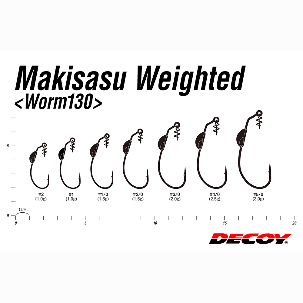 Lưỡi Móc Mồi Mềm Decoy Worm 130 Maki Sasu Weighted Hook - Ảnh 3