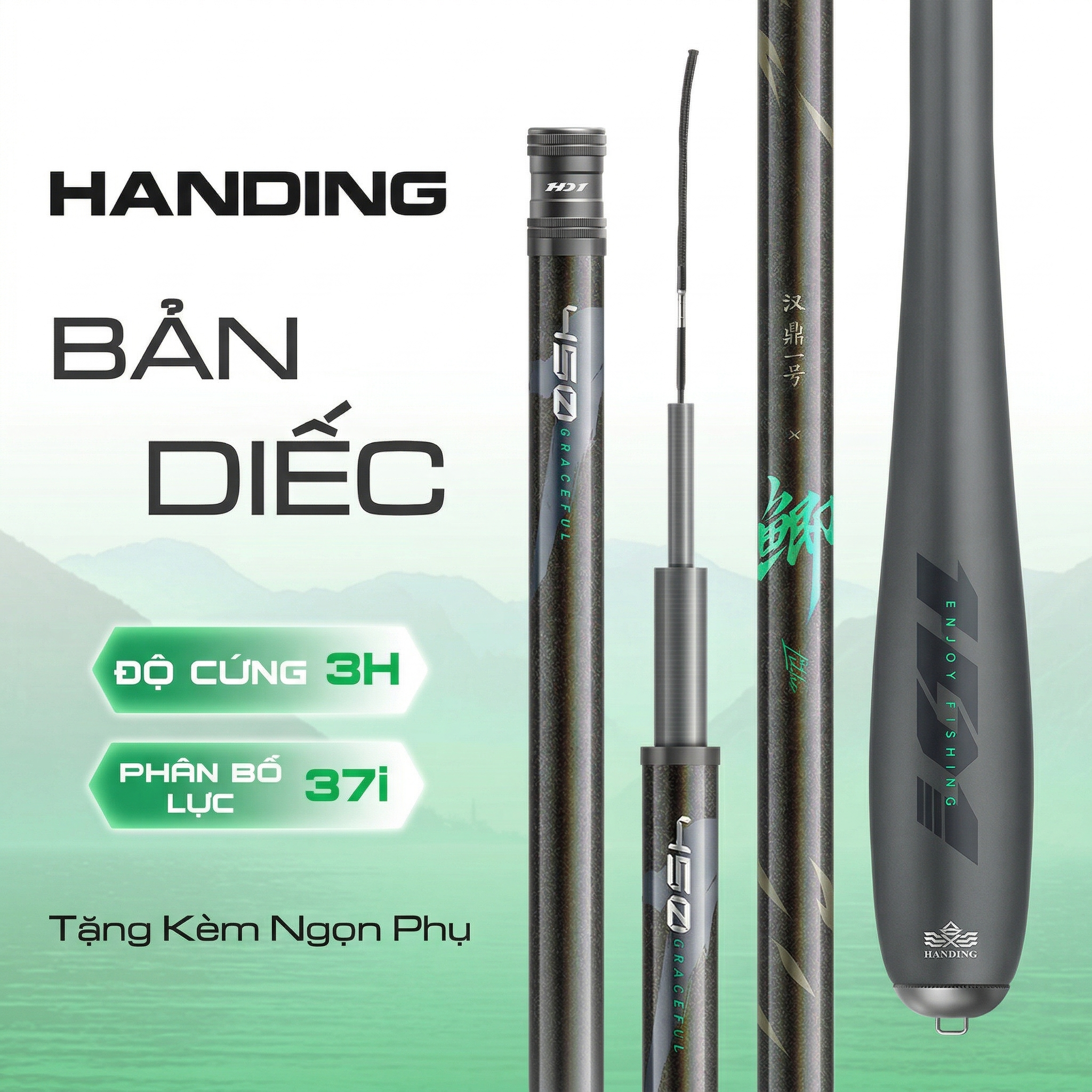 Cần Câu Handing Nhất Hào Hắc Khanh (Bản Cá Diếc) - Ảnh 2
